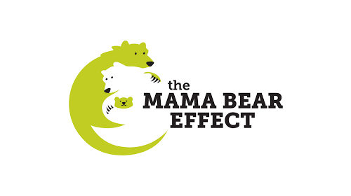 The Mama Bear Effect logo with two hugging cartoon bears
